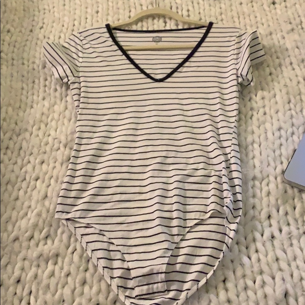 Black and white t body suit